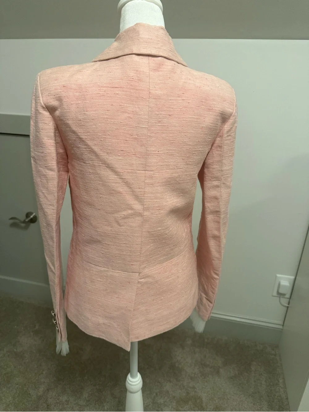 Chanel 17C Coco Cuba Pink Tweed Silk Blazer Pleated Tulle Cuff *Collectors Item*